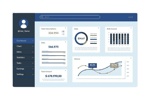 SEO analytics dashboard showing Google search ranking growth by Vexoweb
