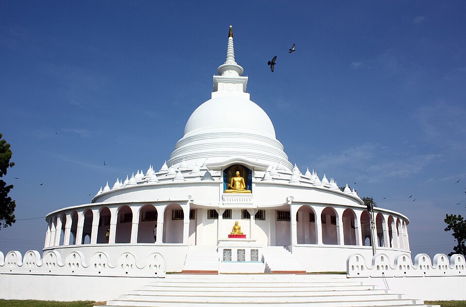 Peace Pagoda and skyline near Ampara, Eastern Province
